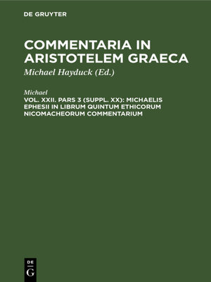cover image of Michaelis Ephesii in librum quintum Ethicorum Nicomacheorum commentarium